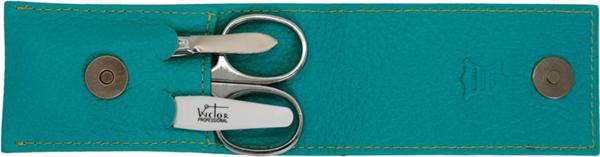 MANICURE SET.REAL LEATHER.PCS 3 NIKEL PLATED