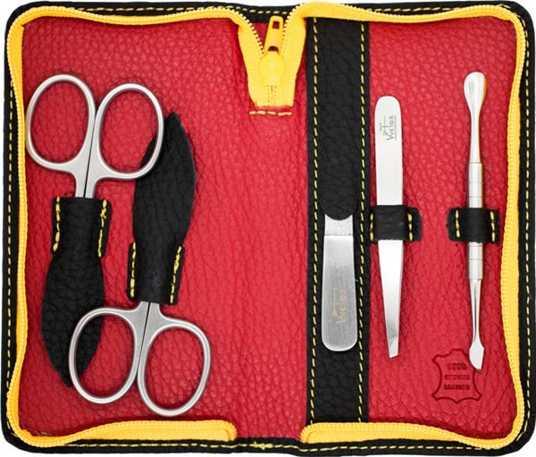 MANICURE SET.REAL LEATHER.PCS 5 STAINLESS STEEL